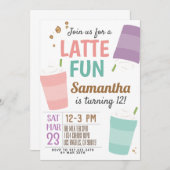 Neuer Fun Coffee Geburtstag Einladung (Vorne/Hinten)