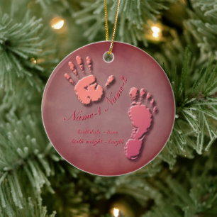 Neuer Fußabdruck eines Säuglings Keramik Ornament