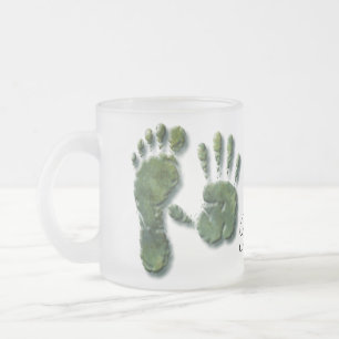 Neuer Fußabdruck eines Säuglings Mattglastasse
