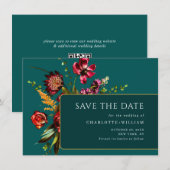 Neuer Garten Blumen Hochzeit QR-Code Save The Date (Vorne/Hinten)