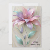 Neuer Geburtstag der rosa Blume Einladung (Vorderseite)