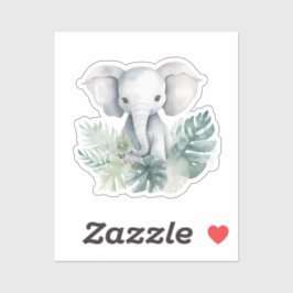 Neuer Geburtstag eines neutralen Niedlichen Elefan Aufkleber