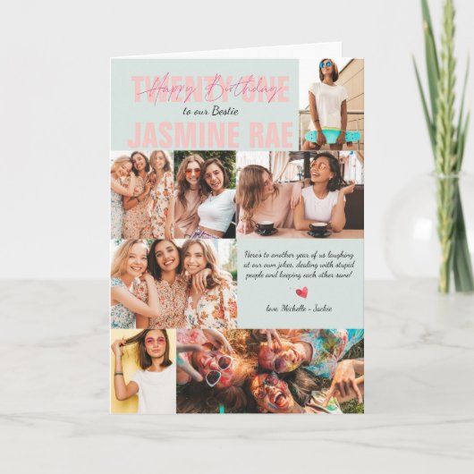 Neuer Geburtstag jeden Alters | 7 FotoCollage Karte (Vorderseite)