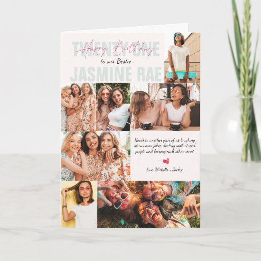 Neuer Geburtstag jeden Alters | 7 FotoCollage Karte (Vorderseite)