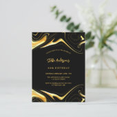 Neuer Geburtstag von Black Gold Einladungspostkarte (Stehend Vorderseite)