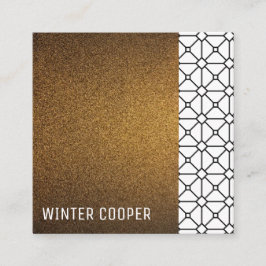 Neuer geometrischer Rahmen aus Kupfergold Glitzer Quadratische Visitenkarte