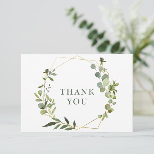 Neuer geometrischer Rahmen Dankeskarte (Stehend Vorderseite)