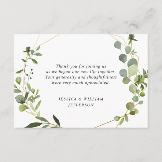 Neuer geometrischer Rahmen Dankeskarte (Rückseite)