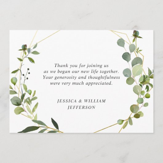 Neuer geometrischer Rahmen Dankeskarte (Rückseite)