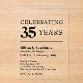 Neuer Geschäftsjubiläum Acryleinladungen (Vorderseite)