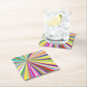 Neuer gestreifter Hintergrund Rechteckiger Pappuntersetzer (Vor Ort)