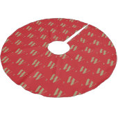 Neuer, goldfarbener Anfangsbuchstabe Polyester Weihnachtsbaumdecke (Schrägansicht)