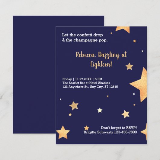 Neuer GoldGeburtstag (Vorne/Hinten)