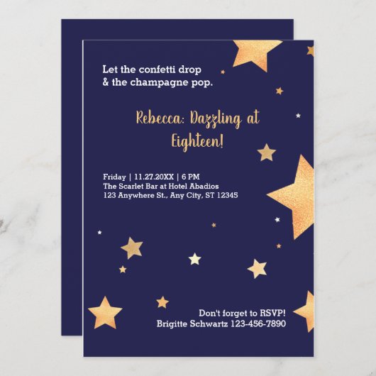 Neuer GoldGeburtstag (Vorne/Hinten)