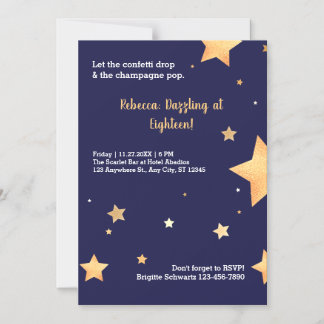 Neuer GoldGeburtstag Magneteinladung