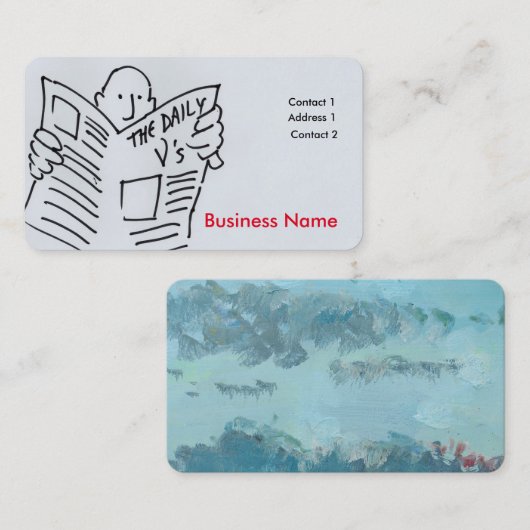 Neuer griechischer Zeitungswitz-Cartoon Visitenkarte (Vorne/Hinten)