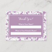 Neuer Gutschein für Lila Blumensalon-Freunde Empfehlungskarte (Rückseite)