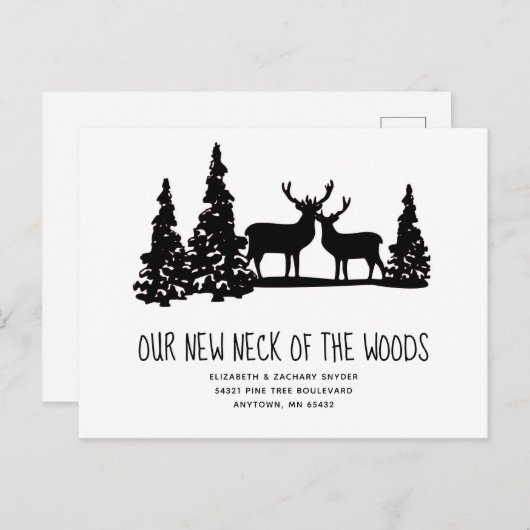 Neuer Hahn der Wälder Rustikale Hirschbaume, der s Postkarte (Vorne/Hinten)