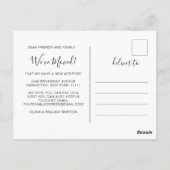 Neuer Hahn der Woods Moving Ankündigung Postkarte (Rückseite)