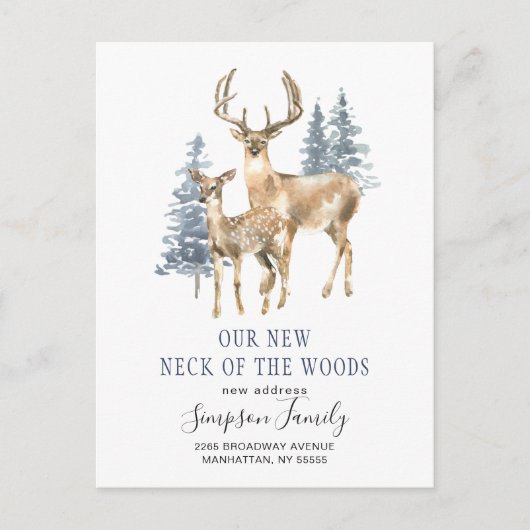 Neuer Hahn der Woods Moving Ankündigung Postkarte (Vorderseite)