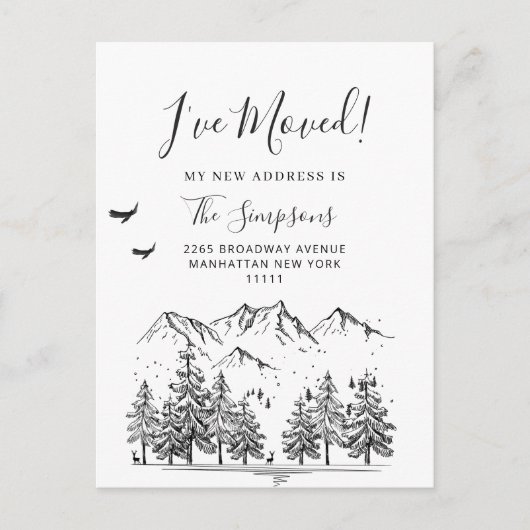 Neuer Hahn der Woods Moving Ankündigung Postkarte (Vorderseite)