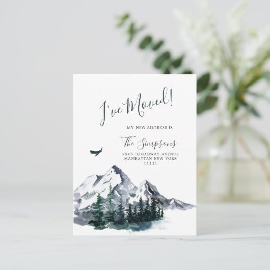 Neuer Hahn der Woods Moving Ankündigung Postkarte (Stehend Vorderseite)