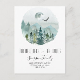 Neuer Hahn der Woods Moving Ankündigung Postkarte