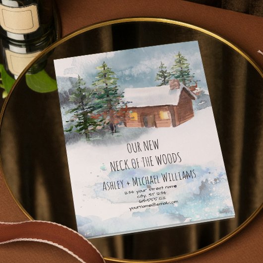 Neuer Hahn der Woods Moving Announcement Postcard Ankündigungspostkarte