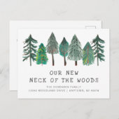Neuer Hahn der Woods Moving Announcement Postcard Postkarte (Vorne/Hinten)
