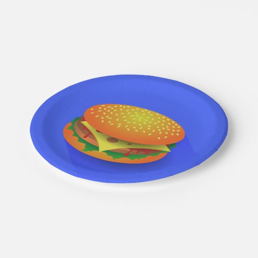 Neuer Hamburger-Papier-Teller Pappteller (Schrägansicht)