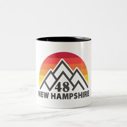 Neuer Hampshire 48 Retro-Berg Zweifarbige Tasse (Mittel)