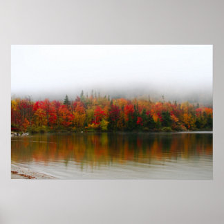 neuer hampshire fall foliage echo lake poster