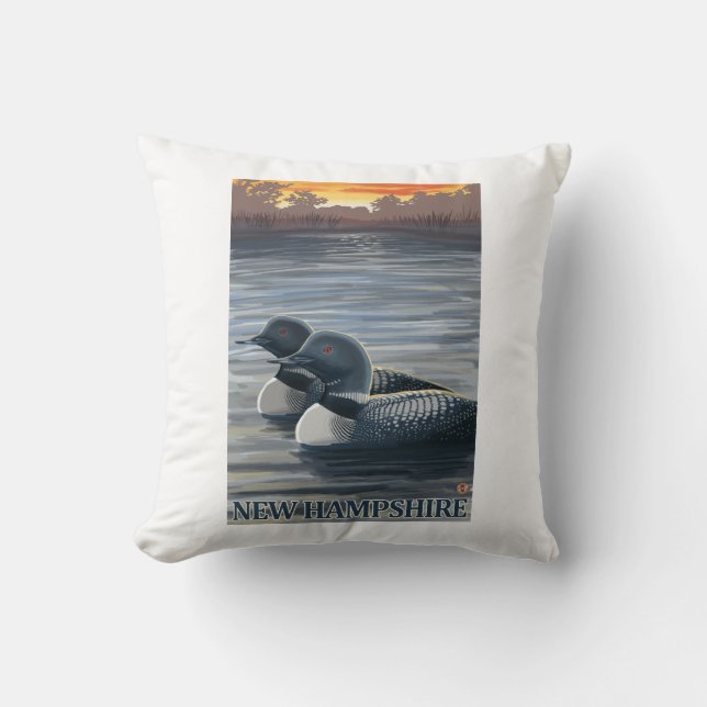 Neuer HampshireCommon Loon Kissen (Vorderseite)