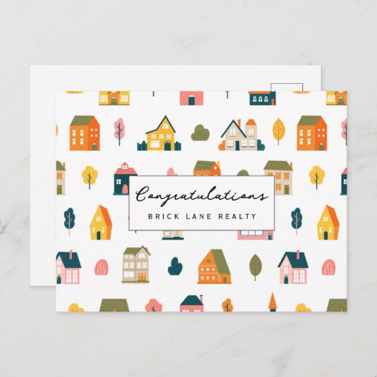 Neuer Hausbesitzer Herzlichen Glückwunsch Postkarte (Vorne/Hinten)