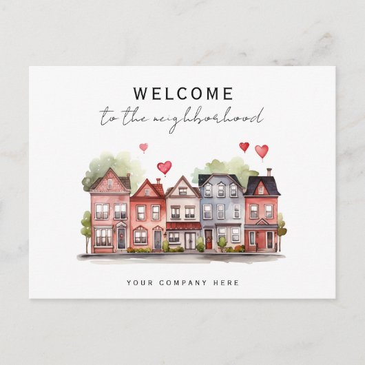 Neuer Hausbesitzer Willkommen im Nachbarschaftsrei Postkarte (Vorderseite)