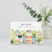 Neuer Hausbesitzer Willkommen im Nachbarschaftsrei Postkarte (Stehend Vorderseite)