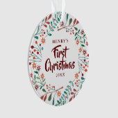 Neuer Haustier Katze Erste Weihnachtsfeier Foto Bl Ornament (Vorderseite)