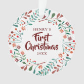 Neuer Haustier Katze Erste Weihnachtsfeier Foto Bl Ornament (Vorderseite)