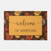 Neuer Herbst lässt Monogramm-Namen willkommen Fußmatte (Vorderseite)