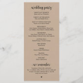 Neuer Herr und Frau, Moderne Hochzeitsfeier, Kraft Programm (Rückseite)