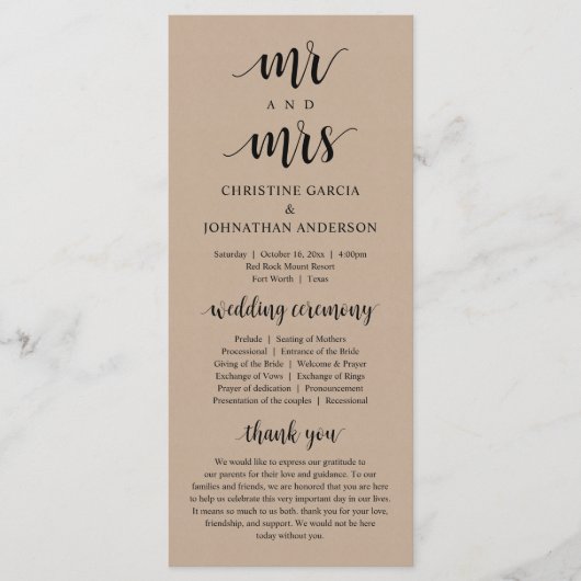 Neuer Herr und Frau, Moderne Hochzeitsfeier, Kraft Programm (Vorderseite)