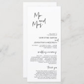 Neuer Herr und Frau, Modernes Minimalistisches Hoc Programm (Vorne/Hinten)