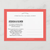 Neuer Herr und Frau Wedding Ankündigung - Coral (Rückseite)