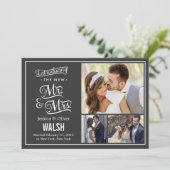 Neuer Herr und Frau Wedding Ankündigung - Kohle (Stehend Vorderseite)