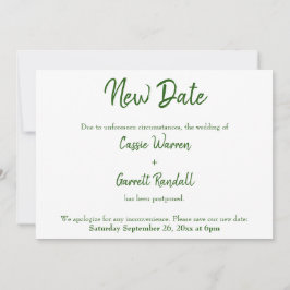 Neuer Hochzeitstag Grüne und Weiße Ankündigung