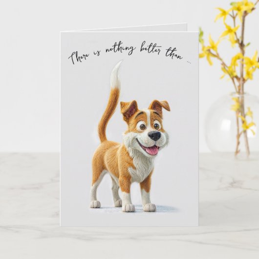 Neuer Hund Glückwunsch Karte (Gelbe Blume)