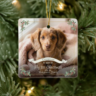 Neuer Hund Mein erstes Weihnachten Familienname Ja Keramikornament