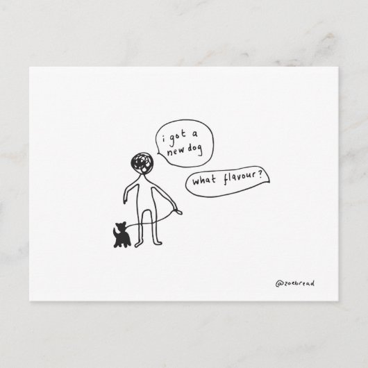 neuer Hund Postkarte (Vorderseite)