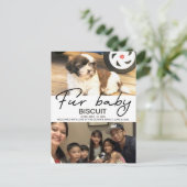 Neuer Hunde-Fur-Baby-Ankündigung Postkarte (Stehend Vorderseite)