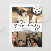 Neuer Hunde-Fur-Baby-Ankündigung Postkarte (Vorne/Hinten)